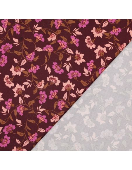 Schwerer Stretch-Viskosestoff Rosella - Bordeaux