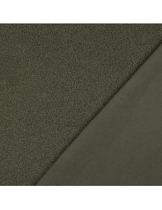 Doppelseitiger Teddy-Fleece-Stoff - Khaki