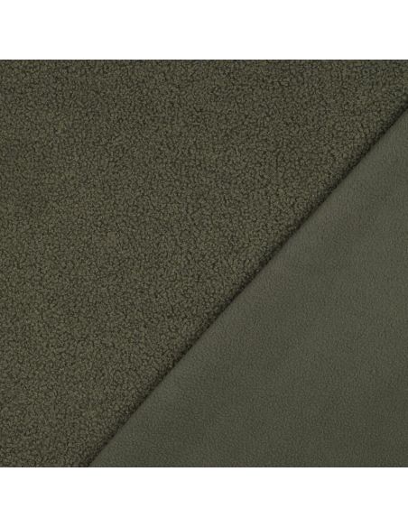 Doppelseitiger Teddy-Fleece-Stoff - Khaki