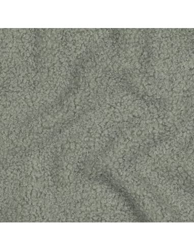 Doppelseitiger Teddy-Fleece-Stoff - Graugrün