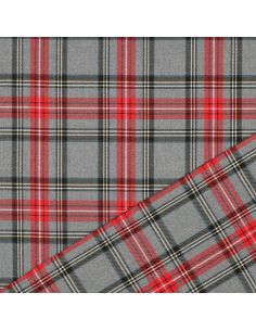 Schottisches Tartan-Gewebe - Rot und Grau