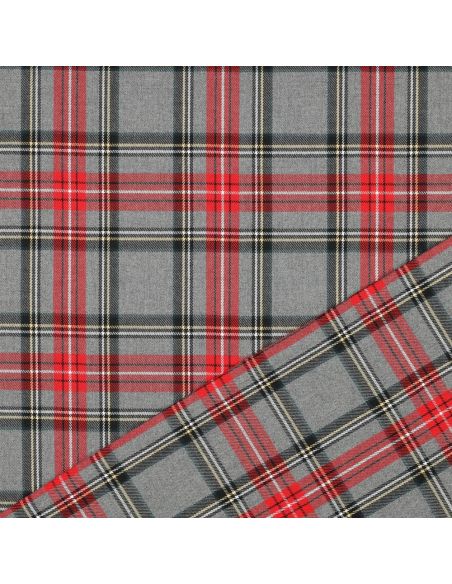 Schottisches Tartan-Gewebe - Rot und Grau