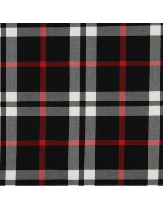 Schottisches Tartan-Gewebe - Schwarz, Weiß und Rot 2