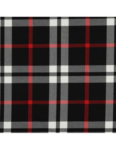 Schottisches Tartan-Gewebe - Schwarz, Weiß und Rot