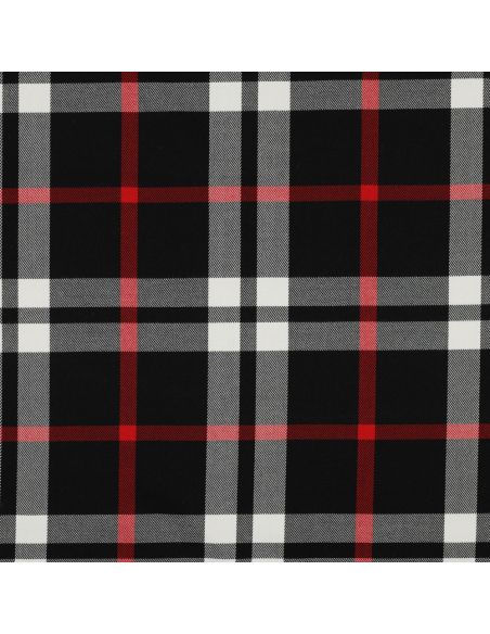 Schottisches Tartan-Gewebe - Schwarz, Weiß und Rot