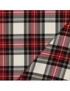 Schottisches Tartan-Gewebe - Schwarz, Rot, Gelb und Weiß