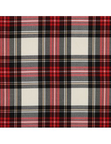 Schottisches Tartan-Gewebe - Schwarz, Rot, Gelb und Weiß
