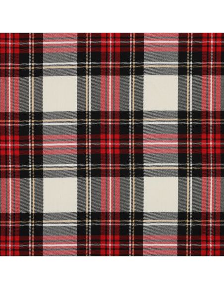 Schottisches Tartan-Gewebe - Schwarz, Rot, Gelb und Weiß