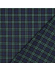 Schottisches Tartan-Gewebe - Schwarz, Blau und Grün