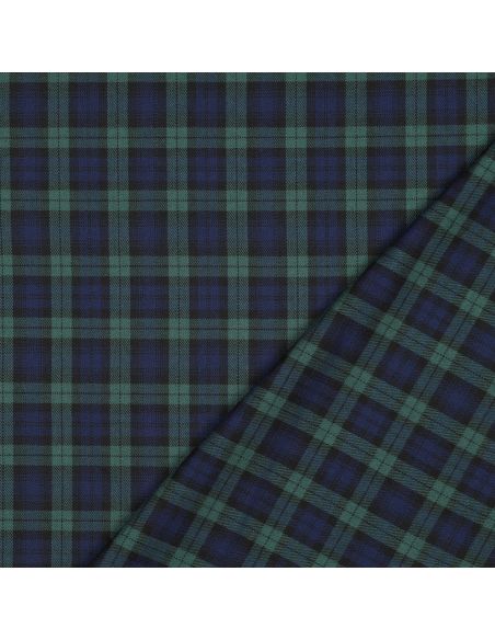 Schottisches Tartan-Gewebe - Schwarz, Blau und Grün