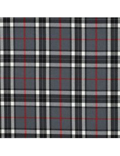 Schottisches Tartan-Gewebe - Schwarz, Grau und Rot 2