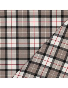 Schottische Tartan-Stoffe - Taupe und Schwarz