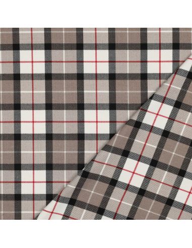 Schottische Tartan-Stoffe - Taupe und Schwarz