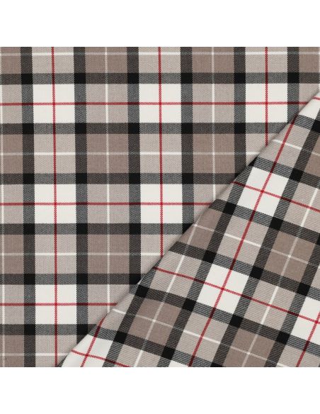 Schottische Tartan-Stoffe - Taupe und Schwarz