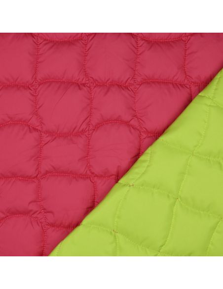 Beidseitig gesteppter Pop-Stoff - Rosa und Gelb