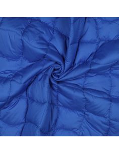 Beidseitig gesteppter Stoff Pop - Blau und Anisgrün 2