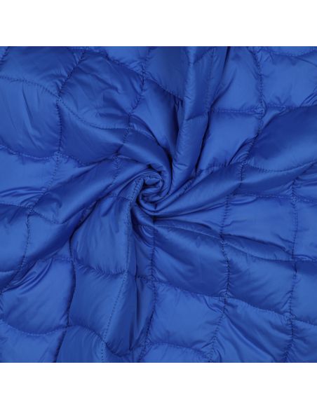 Beidseitig gesteppter Stoff Pop - Blau und Anisgrün