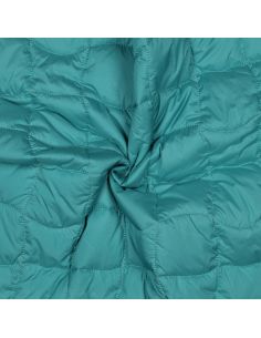 Beidseitig gesteppter Stoff Pop - Cyan und Kirsche 2