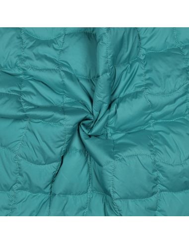 Beidseitig gesteppter Stoff Pop - Cyan und Kirsche