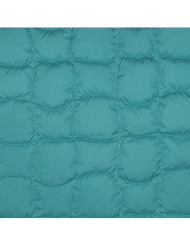 Beidseitig gesteppter Stoff Pop - Cyan und Kirsche