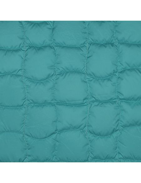 Beidseitig gesteppter Stoff Pop - Cyan und Kirsche