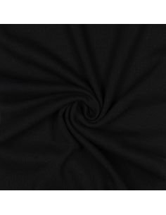 Rippenstrick-Jersey-Stoff - Schwarz