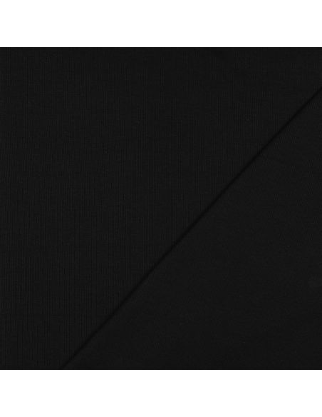 Rippenstrick-Jersey-Stoff - Schwarz