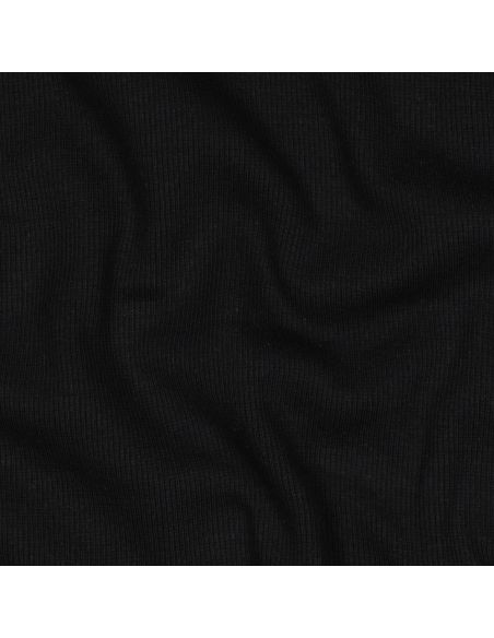 Rippenstrick-Jersey-Stoff - Schwarz