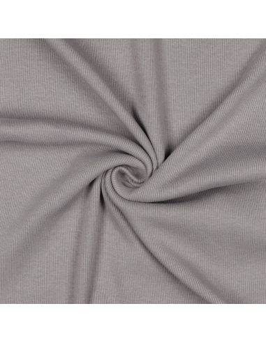 Rippstrick-Jersey-Stoff - Grau