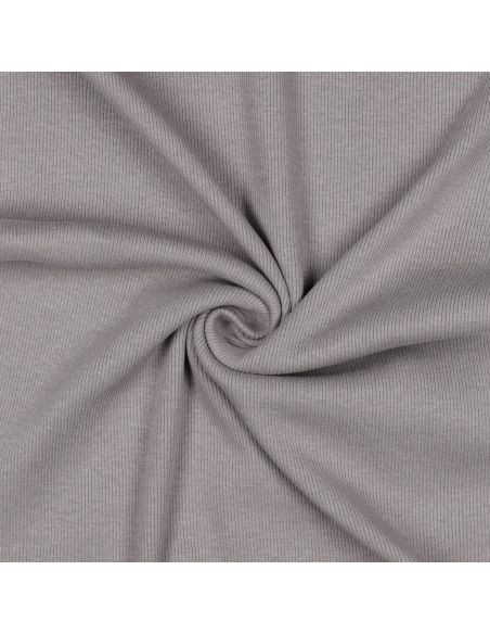 Rippstrick-Jersey-Stoff - Grau