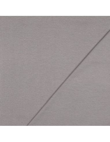 Rippstrick-Jersey-Stoff - Grau