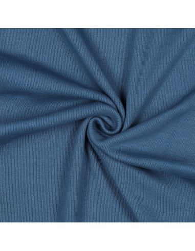 Rippenstrick-Jersey-Stoff - Jeansblau