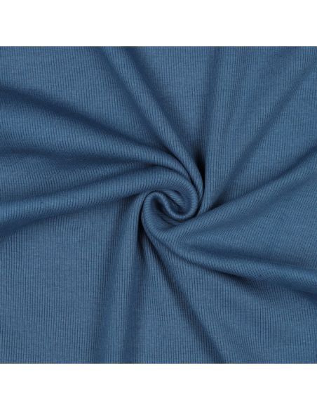 Rippenstrick-Jersey-Stoff - Jeansblau