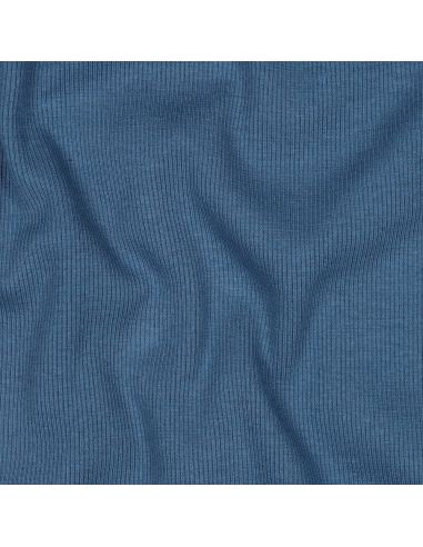 Rippenstrick-Jersey-Stoff - Jeansblau