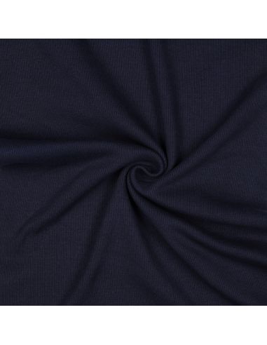 Rippenstrick-Jersey-Stoff - Marineblau