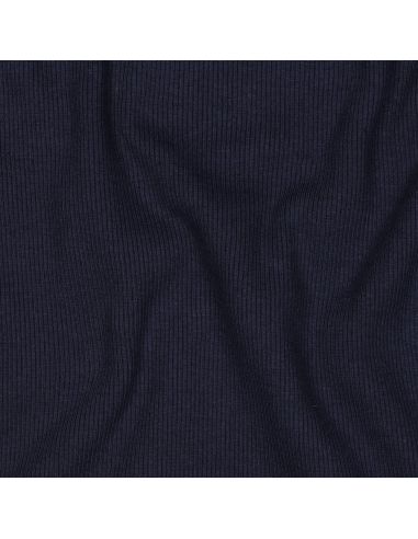 Rippenstrick-Jersey-Stoff - Marineblau