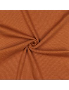 Rippenstrick-Jersey-Stoff - Ziegelrot