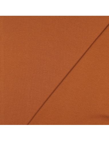 Rippenstrick-Jersey-Stoff - Ziegelrot
