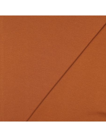 Rippenstrick-Jersey-Stoff - Ziegelrot