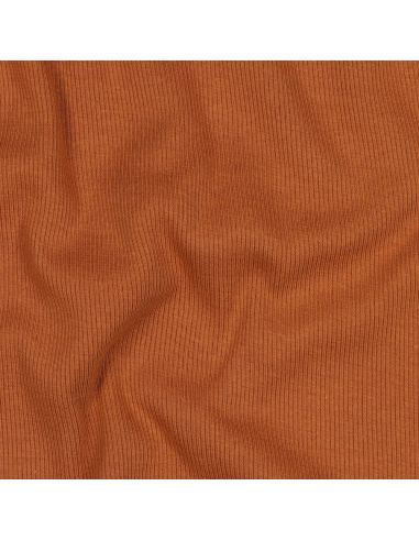 Rippenstrick-Jersey-Stoff - Ziegelrot