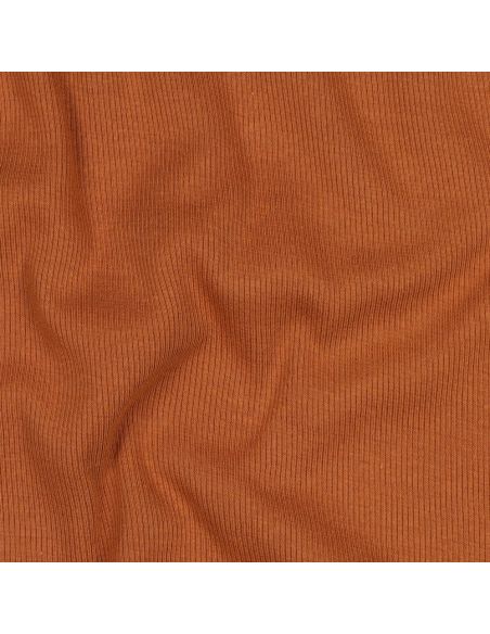 Rippenstrick-Jersey-Stoff - Ziegelrot