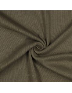 Rippenstrick-Jersey-Stoff - Khaki