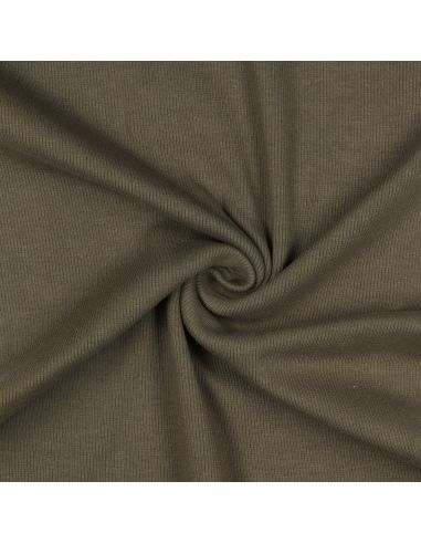Rippenstrick-Jersey-Stoff - Khaki