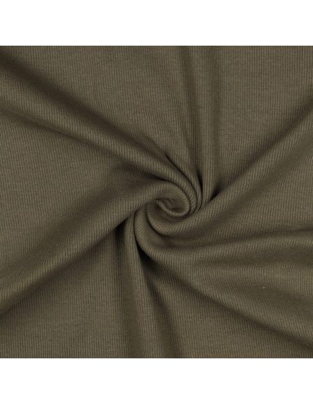 Rippenstrick-Jersey-Stoff - Khaki