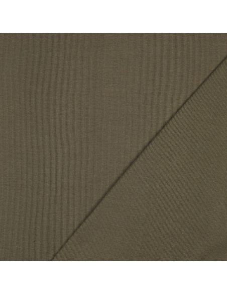 Rippenstrick-Jersey-Stoff - Khaki