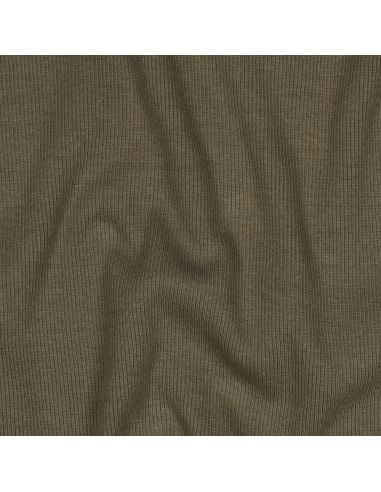 Rippenstrick-Jersey-Stoff - Khaki