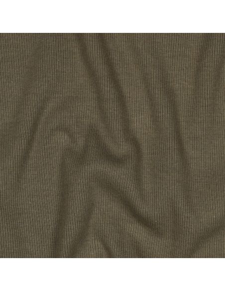 Rippenstrick-Jersey-Stoff - Khaki