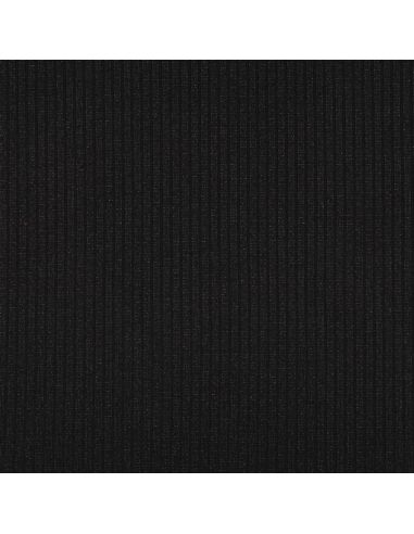 Geripptes Strickgewebe mit Lurex - Schwarz Silber
