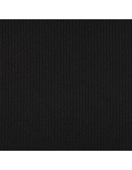Geripptes Strickgewebe mit Lurex - Schwarz Silber