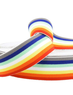 Gestreiftes Regenbogen-Fantasie-Gummiband 40 mm